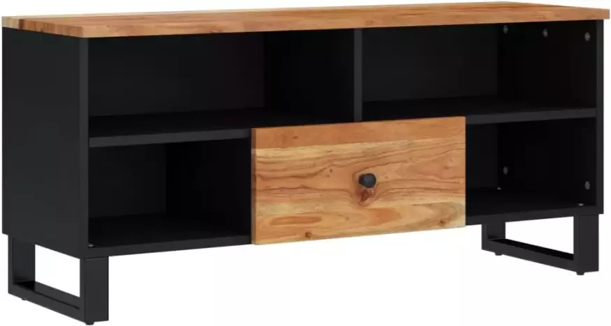 VidaXL -Tv-meubel-100x33x46-cm-massief-acaciahout-en-bewerkt-hout - Foto 4