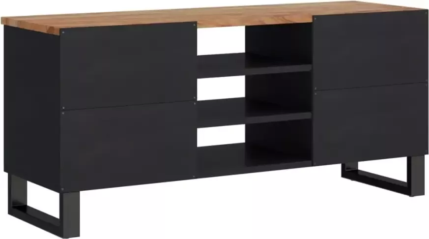 VidaXL -Tv-meubel-100x33x46-cm-massief-acaciahout-en-bewerkt-hout - Foto 4