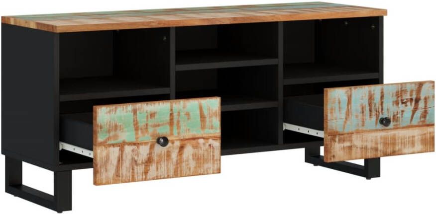 VidaXL -Tv-meubel-100x33x46-cm-massief-hout-gerecycled-en-bewerkt-hout - Foto 1