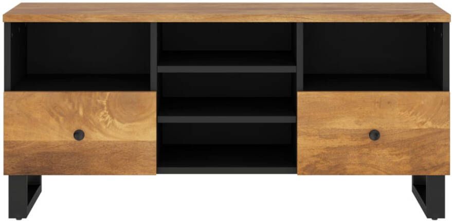 VidaXL -Tv-meubel-100x33x46-cm-massief-mangohout-en-bewerkt-hout - Foto 3