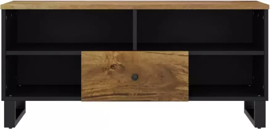 VidaXL -Tv-meubel-100x33x46-cm-massief-mangohout-en-bewerkt-hout - Foto 3