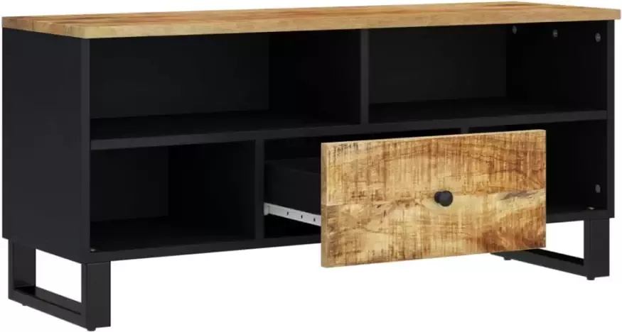 VidaXL -Tv-meubel-100x33x46-cm-massief-mangohout-en-bewerkt-hout - Foto 5