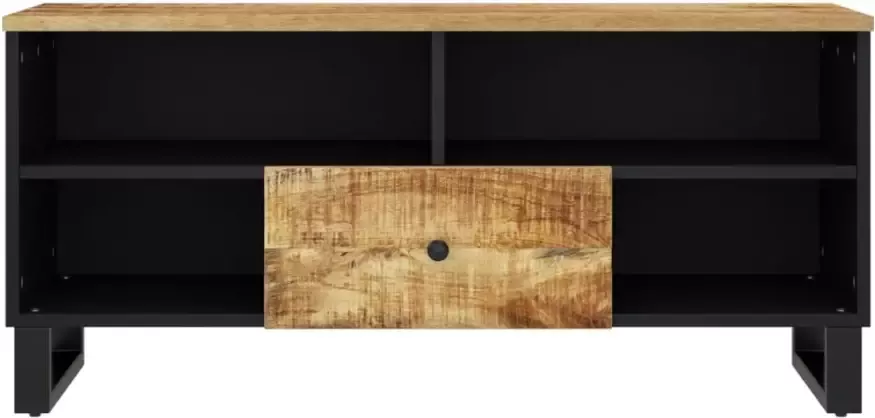 VidaXL -Tv-meubel-100x33x46-cm-massief-mangohout-en-bewerkt-hout - Foto 4