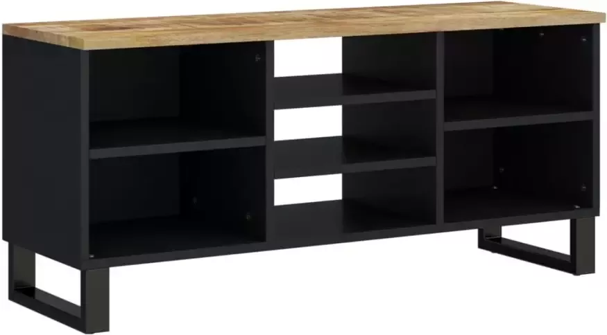 VidaXL -Tv-meubel-100x33x46-cm-massief-mangohout-en-bewerkt-hout - Foto 4