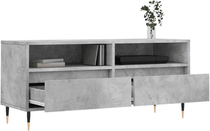 VidaXL -Tv-meubel-100x34 5x44 5-cm-bewerkt-hout-betongrijs - Foto 6