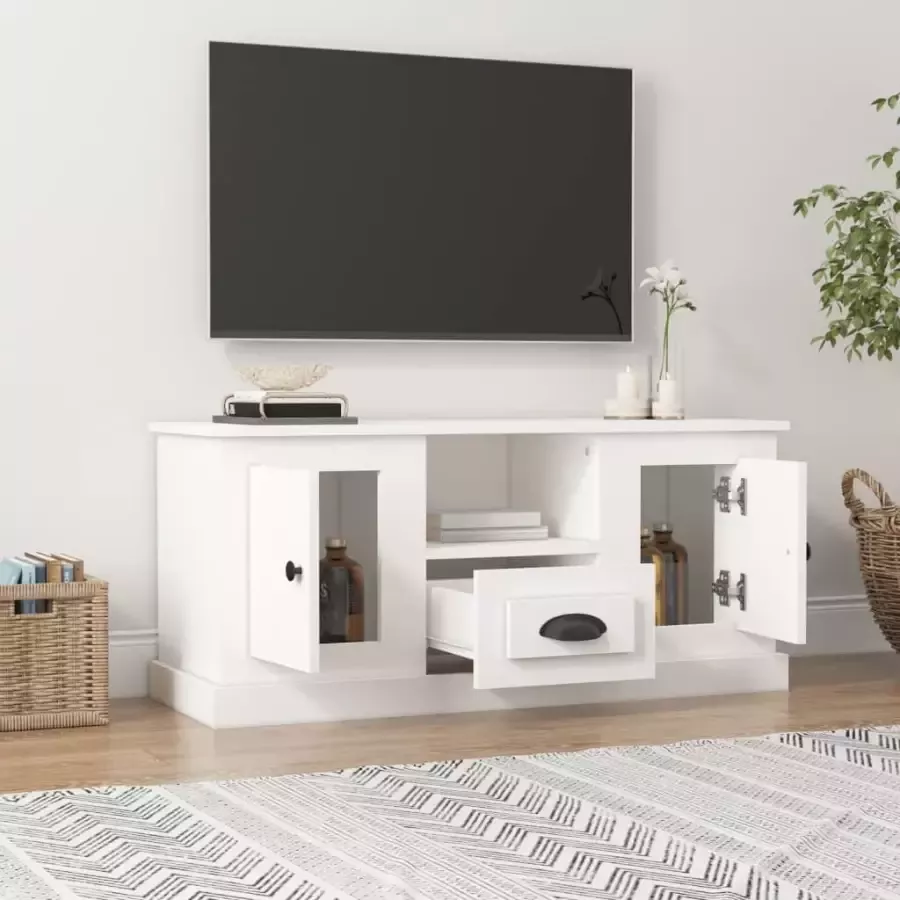 VidaXL -Tv-meubel-100x35 5x45-cm-bewerkt-hout-wit