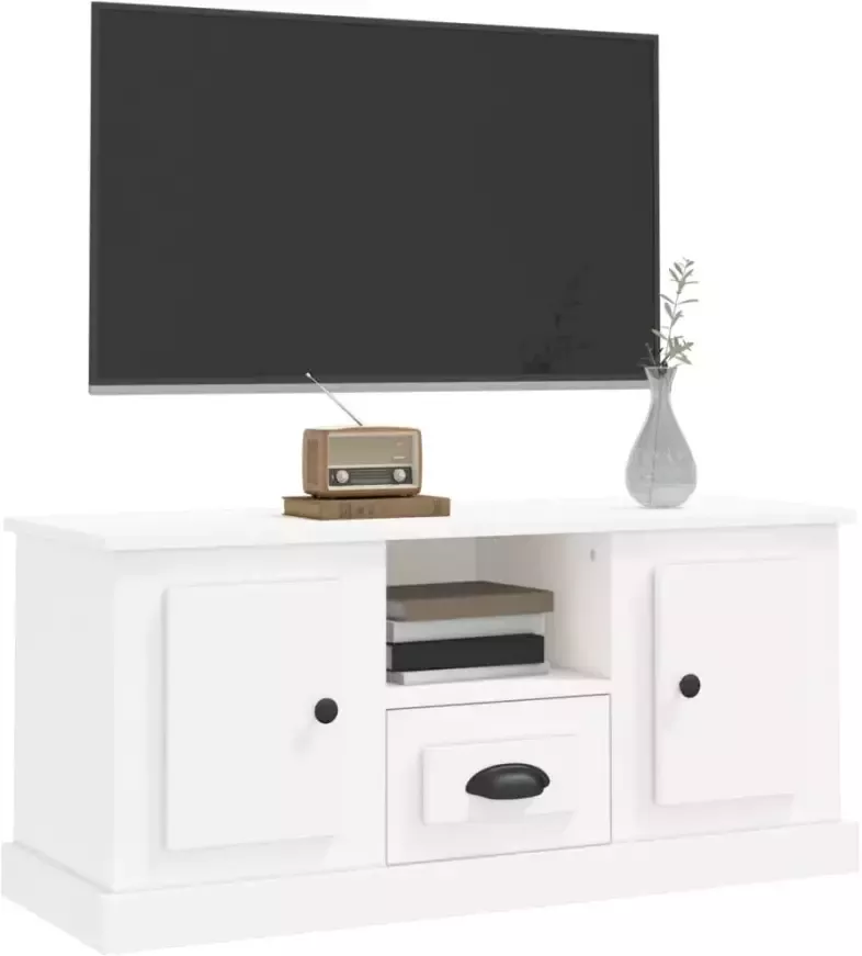 VidaXL -Tv-meubel-100x35 5x45-cm-bewerkt-hout-wit - Foto 4