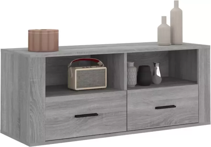 VidaXL -Tv-meubel-100x35x40-cm-bewerkt-hout-grijs-sonoma-eikenkleurig - Foto 6