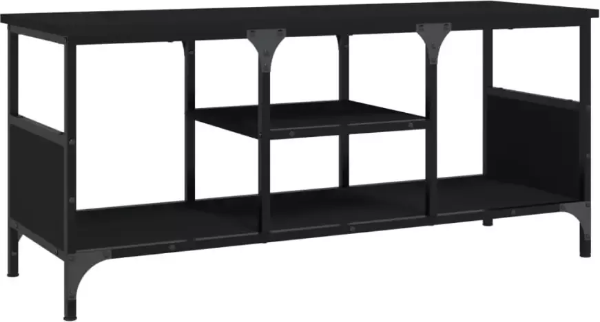 VidaXL -Tv-meubel-100x35x45-cm-bewerkt-hout-en-ijzer-zwart - Foto 6
