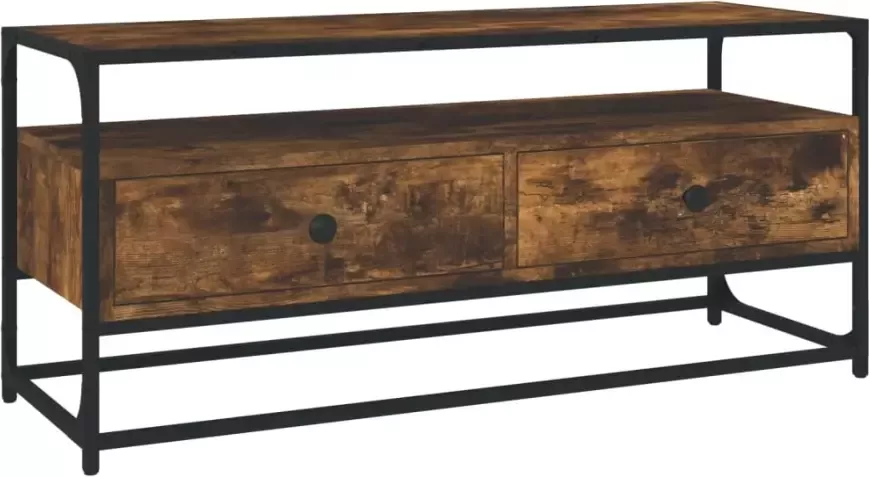 VidaXL -Tv-meubel-100x35x45-cm-bewerkt-hout-gerookt-eikenkleurig - Foto 5