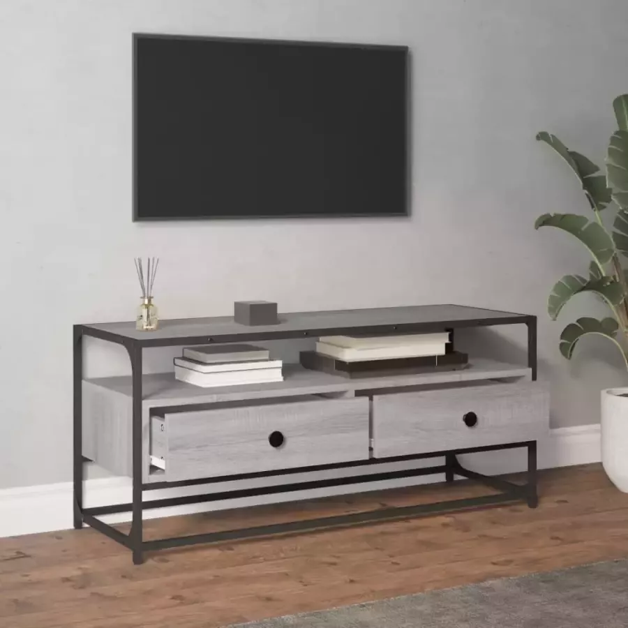 VidaXL -Tv-meubel-100x35x45-cm-bewerkt-hout-grijs-sonoma-eikenkleurig - Foto 1