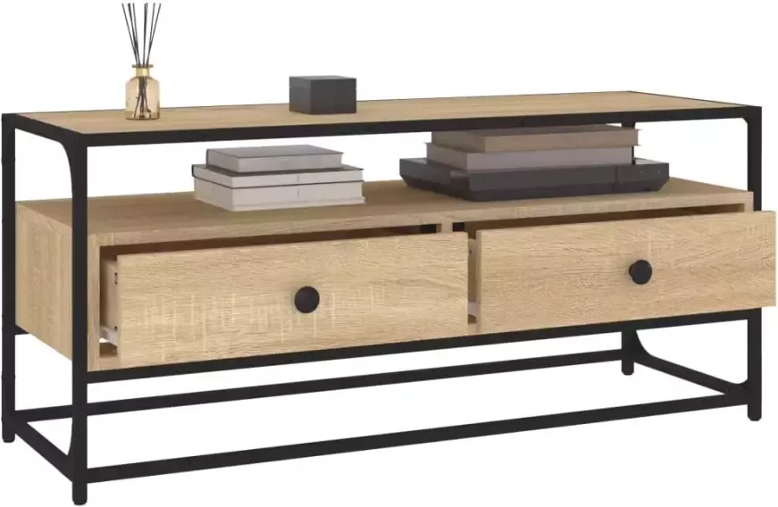 VidaXL -Tv-meubel-100x35x45-cm-bewerkt-hout-sonoma-eikenkleurig - Foto 4