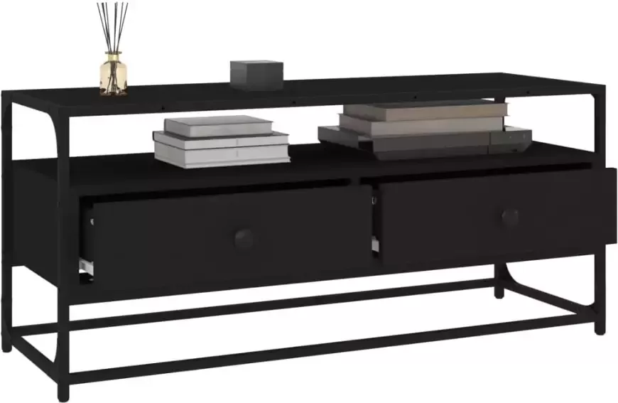 VidaXL -Tv-meubel-100x35x45-cm-bewerkt-hout-zwart - Foto 5
