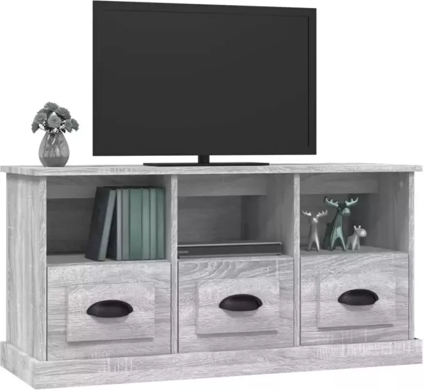 VidaXL -Tv-meubel-100x35x50-cm-bewerkt-hout-grijs-sonoma-eikenkleurig - Foto 1