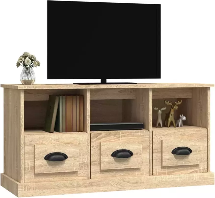 VidaXL -Tv-meubel-100x35x50-cm-bewerkt-hout-sonoma-eikenkleurig - Foto 2