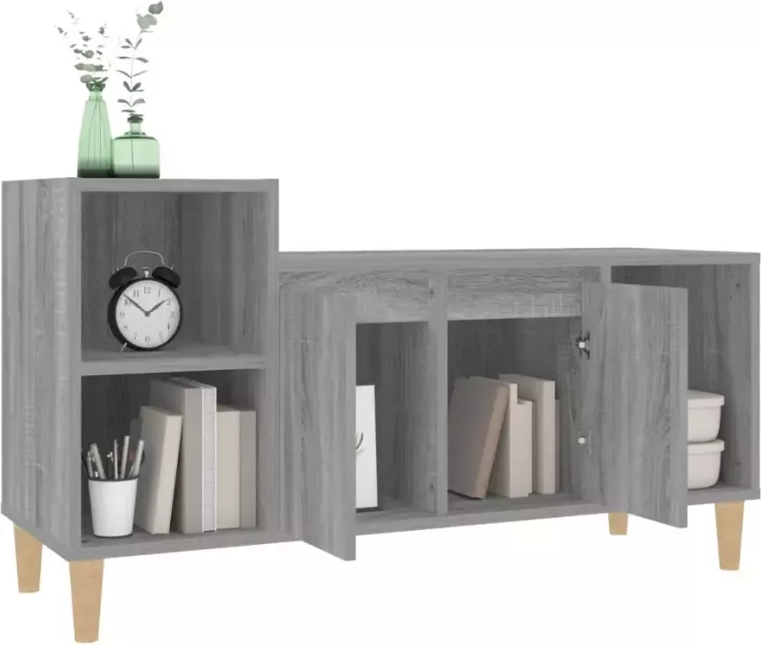 VidaXL -Tv-meubel-100x35x55-cm-bewerkt-hout-grijs-sonoma-eikenkleurig - Foto 4