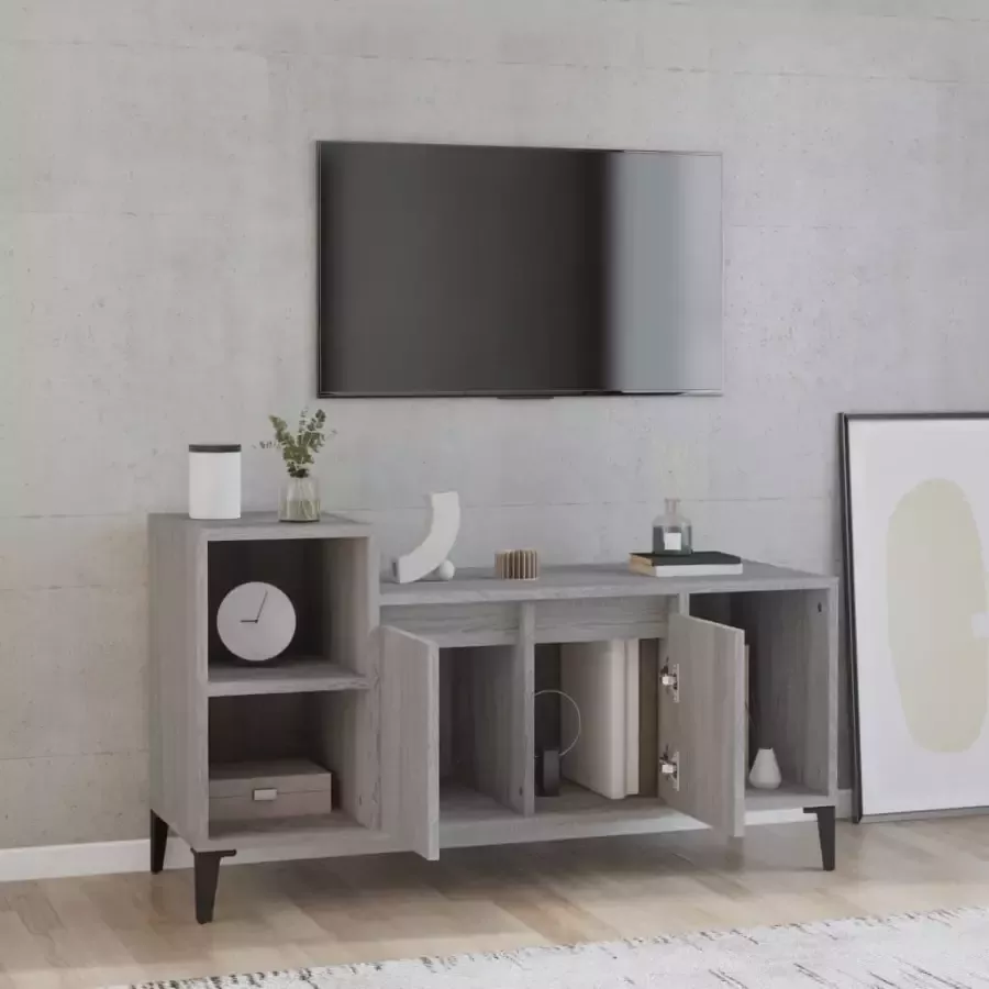 VidaXL -Tv-meubel-100x35x55-cm-bewerkt-hout-grijs-sonoma-eikenkleurig - Foto 5