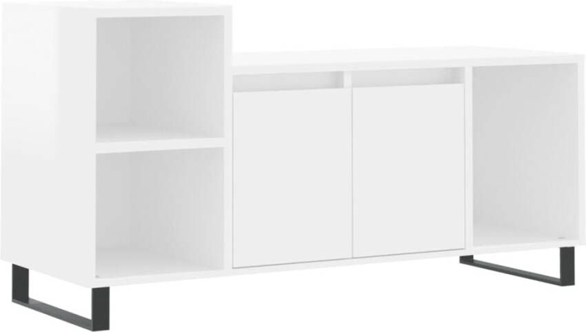 VidaXL -Tv-meubel-100x35x55-cm-bewerkt-hout-hoogglans-wit - Foto 6
