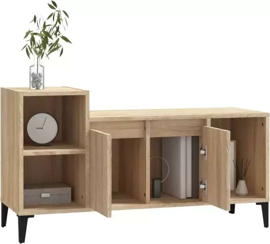 VidaXL -Tv-meubel-100x35x55-cm-bewerkt-hout-sonoma-eikenkleurig - Foto 4