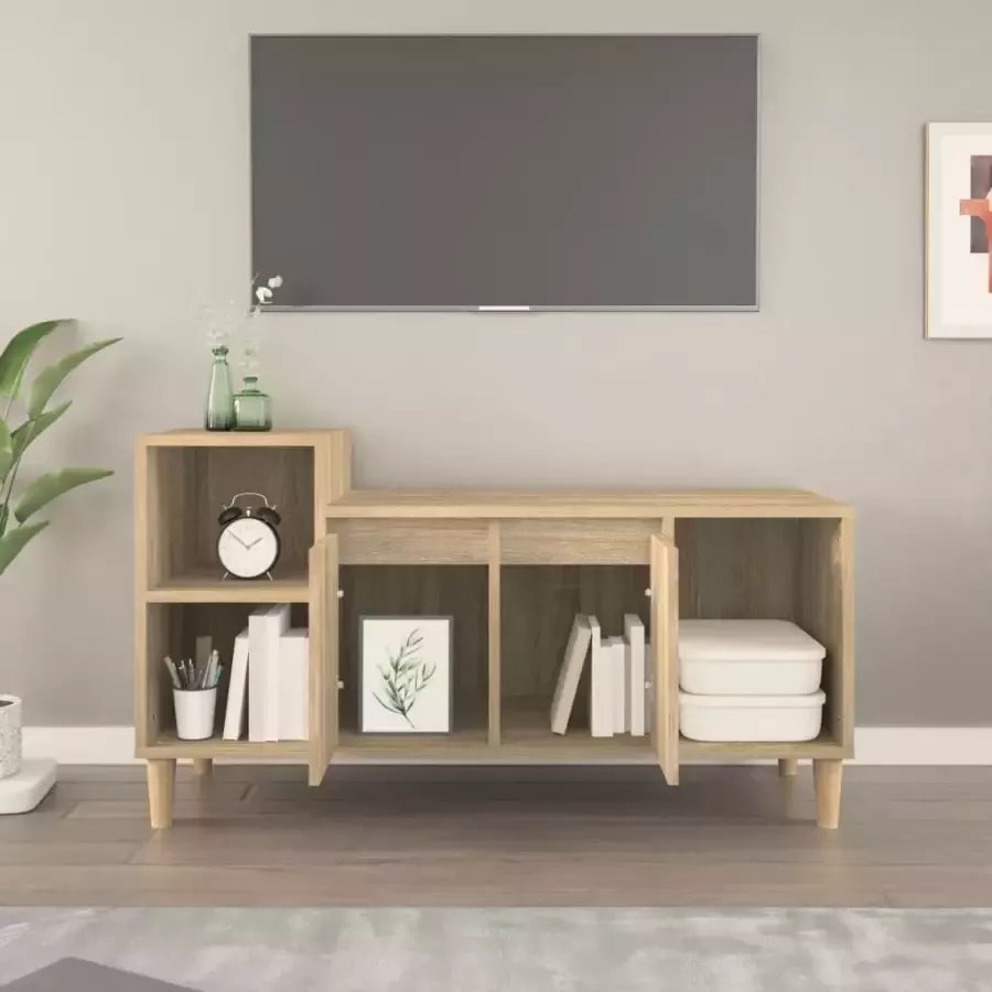 VidaXL -Tv-meubel-100x35x55-cm-bewerkt-hout-sonoma-eikenkleurig - Foto 3