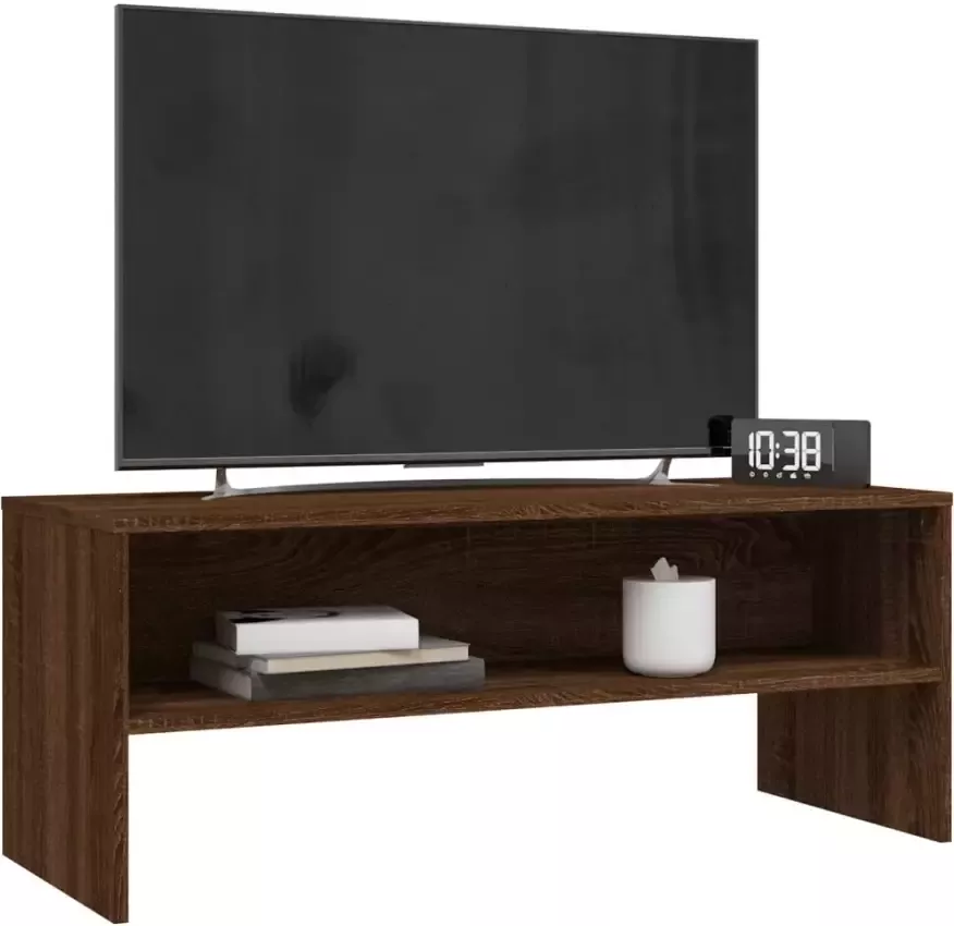 VidaXL -Tv-meubel-100x40x40-cm-bewerkt-hout-bruineikenkleurig - Foto 1