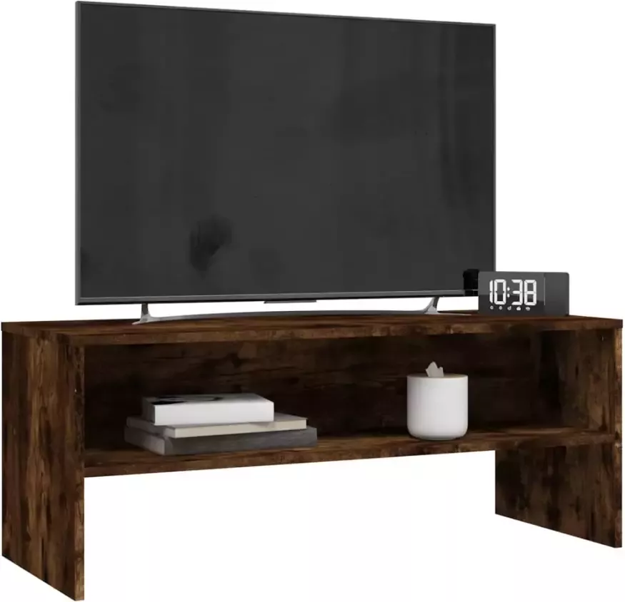 VidaXL -Tv-meubel-100x40x40-cm-bewerkt-hout-gerookt-eikenkleurig - Foto 4