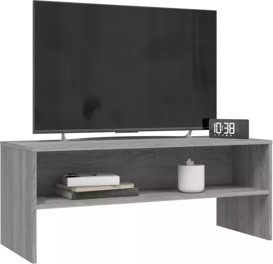 VidaXL -Tv-meubel-100x40x40-cm-bewerkt-hout-grijs-sonoma-eikenkleurig - Foto 1