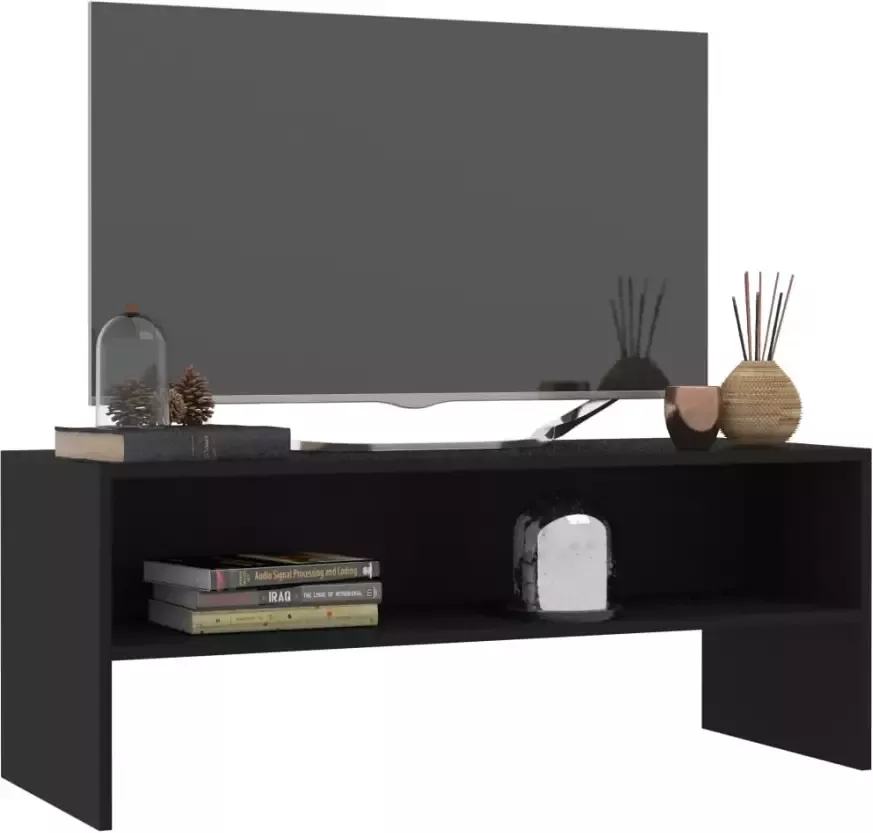 VidaXL -Tv-meubel-100x40x40-cm-bewerkt-hout-zwart