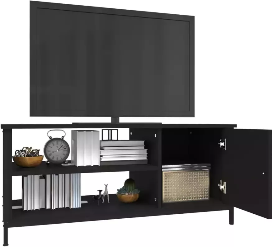 VidaXL -Tv-meubel-100x40x45-cm-bewerkt-hout-zwart
