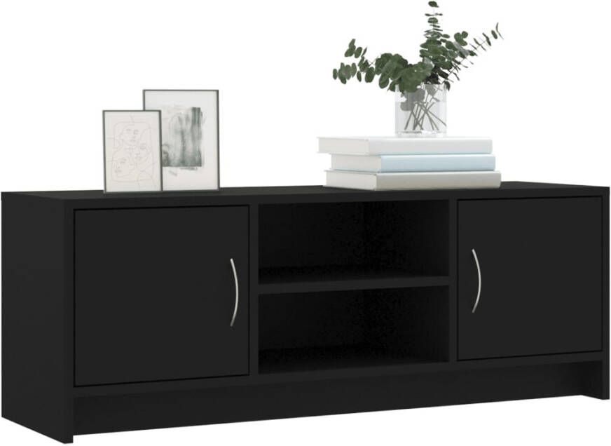 VidaXL -Tv-meubel-102x30x37 5-cm-bewerkt-hout-zwart - Foto 1