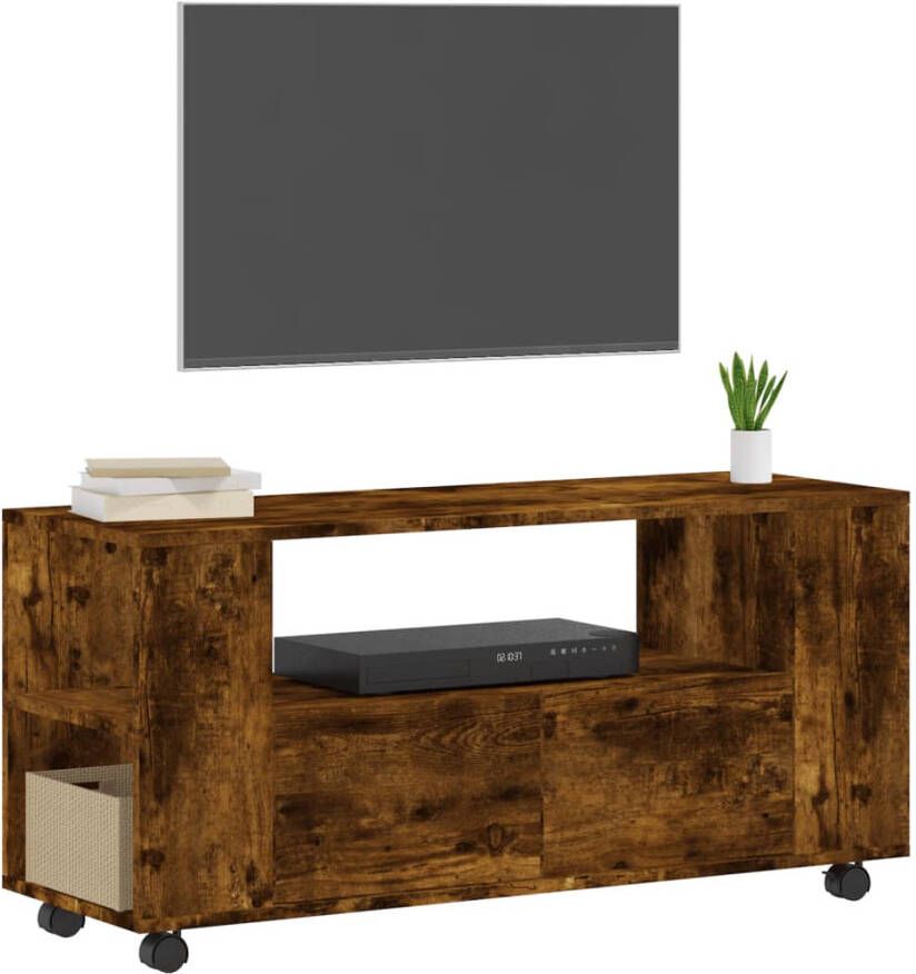 VidaXL -Tv-meubel-102x34 5x43-cm-bewerkt-hout-gerookt-eikenkleurig - Foto 2