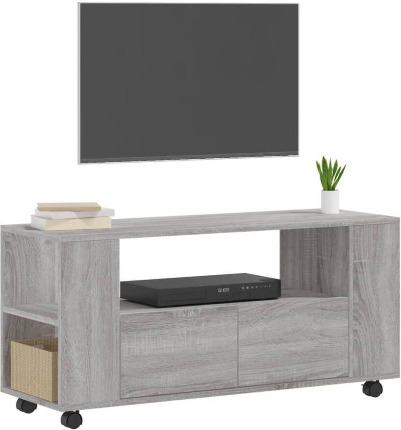 VidaXL -Tv-meubel-102x34 5x43-cm-bewerkt-hout-grijs-sonoma-eikenkleurig - Foto 1