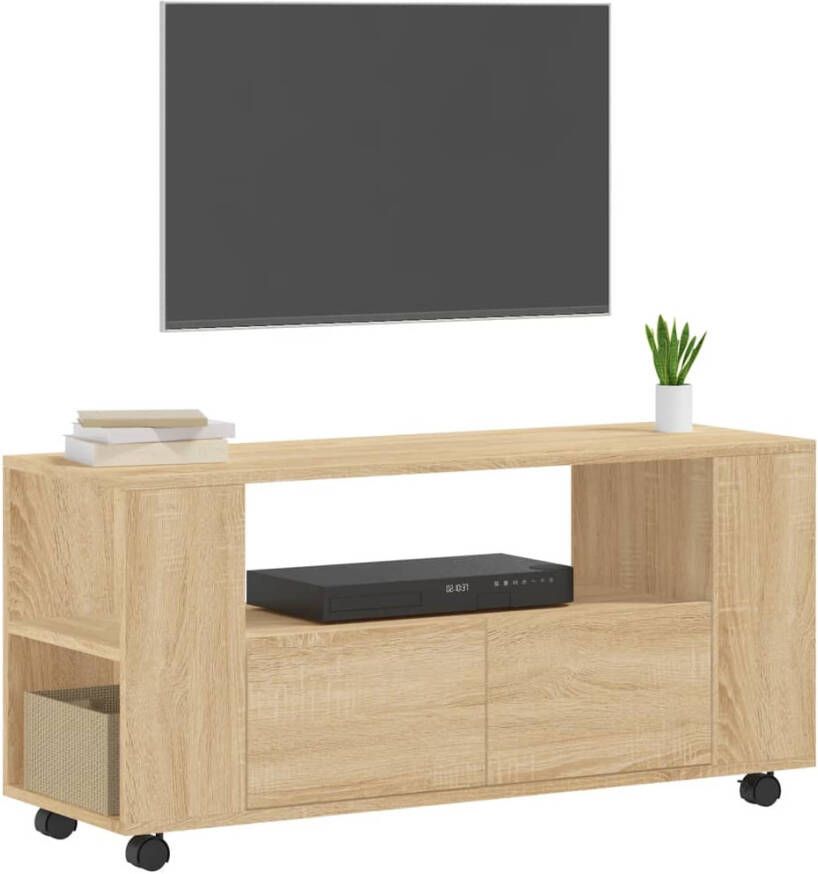 VidaXL -Tv-meubel-102x34 5x43-cm-bewerkt-hout-sonoma-eikenkleurig - Foto 1