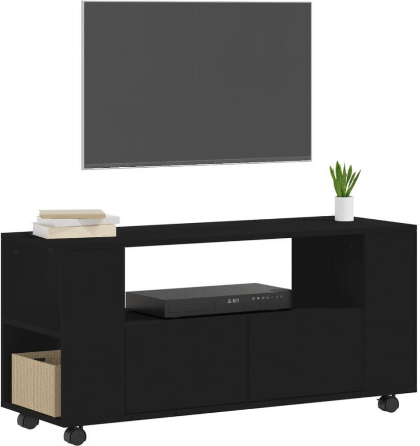 VidaXL -Tv-meubel-102x34 5x43-cm-bewerkt-hout-zwart - Foto 3