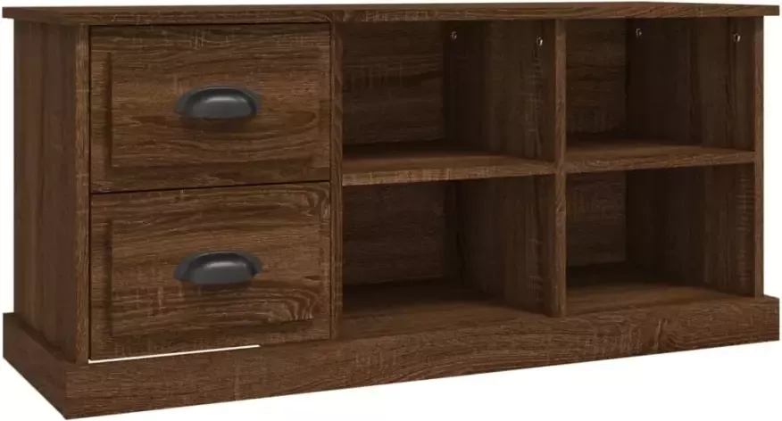 VidaXL -Tv-meubel-102x35 5x47 5-cm-bewerkt-hout-bruineikenkleurig - Foto 4