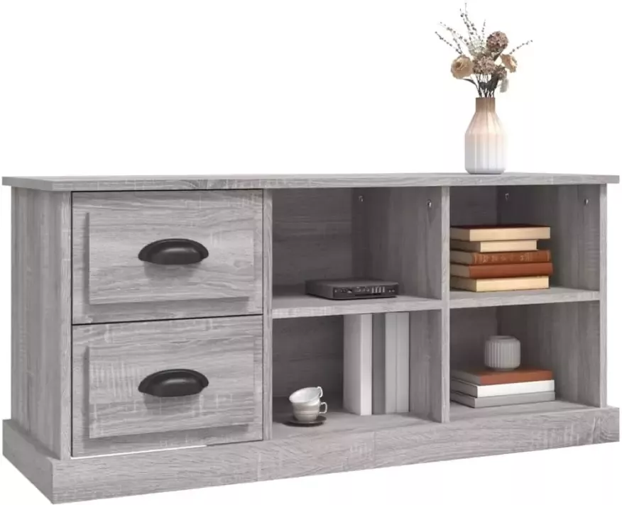 VidaXL -Tv-meubel-102x35 5x47 5-cm-bewerkt-hout-grijs-sonoma-eikenkleur - Foto 2