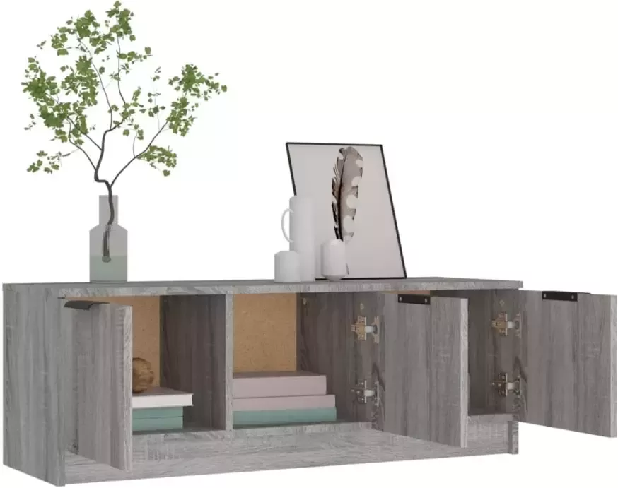 VidaXL -Tv-meubel-102x35x36 5-cm-bewerkt-hout-grijs-sonoma-eikenkleurig - Foto 2