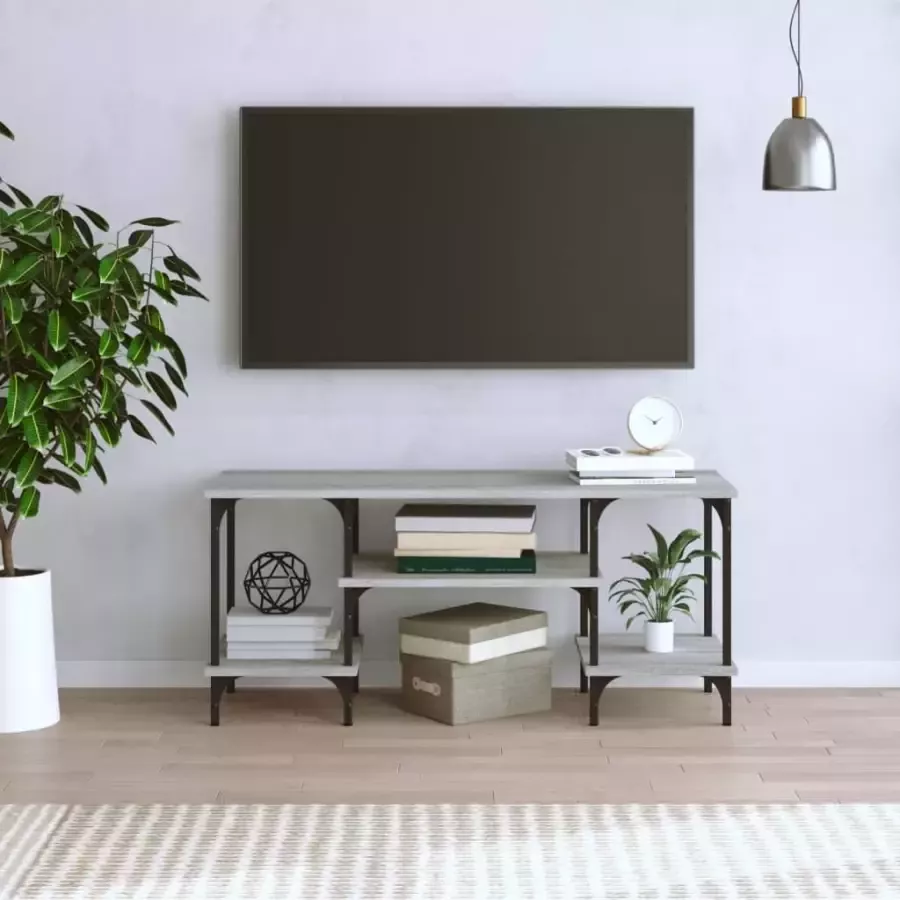 VidaXL -Tv-meubel-102x35x45 5-cm-bewerkt-hout-grijs-sonoma-eikenkleurig - Foto 1
