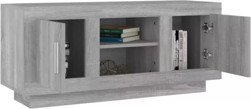 VidaXL -Tv-meubel-102x35x45-cm-bewerkt-hout-grijs-sonoma-eikenkleurig - Foto 4