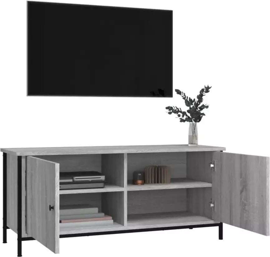 VidaXL -Tv-meubel-102x35x45-cm-bewerkt-hout-grijs-sonoma-eikenkleurig - Foto 4