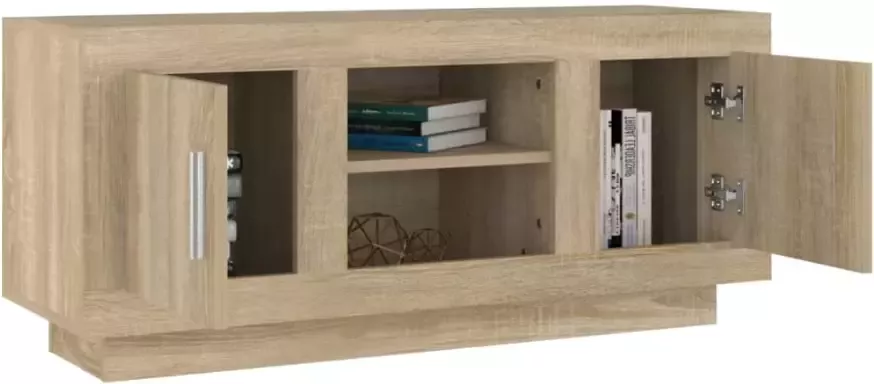 VidaXL -Tv-meubel-102x35x45-cm-bewerkt-hout-sonoma-eikenkleurig - Foto 4