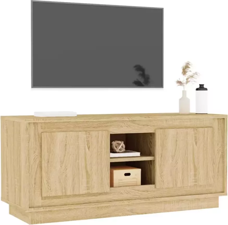 VidaXL -Tv-meubel-102x35x45-cm-bewerkt-hout-sonoma-eikenkleurig