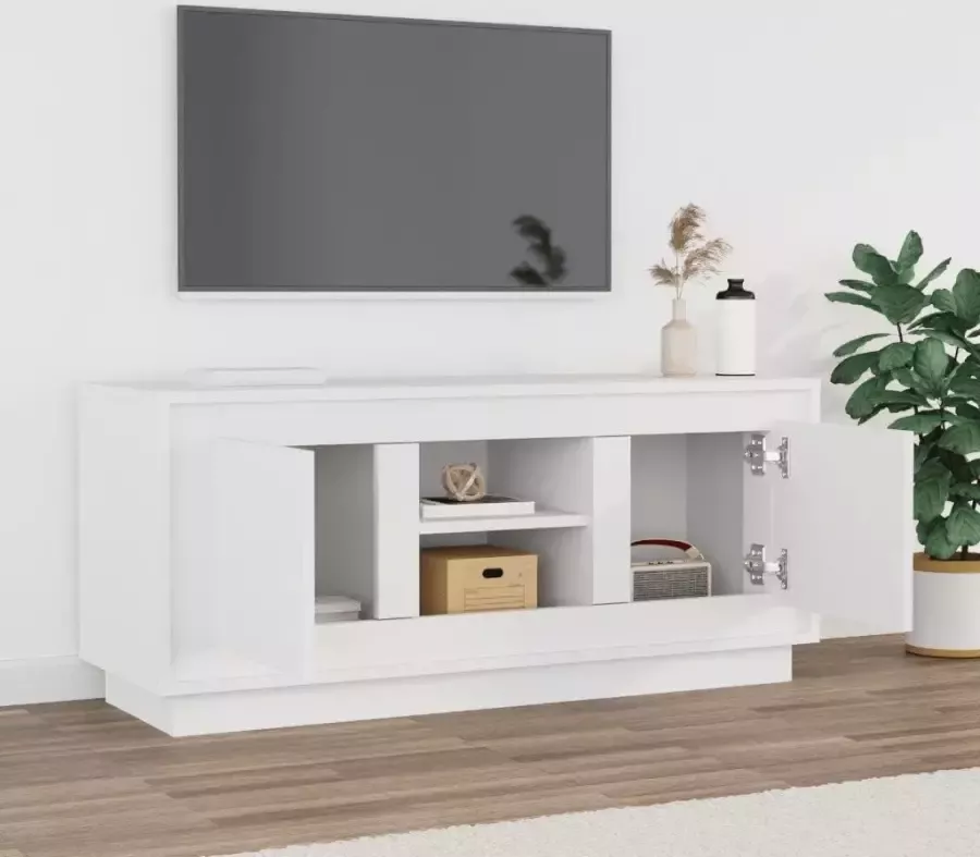 VidaXL -Tv-meubel-102x35x45-cm-bewerkt-hout-wit - Foto 2