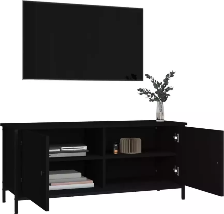 VidaXL -Tv-meubel-102x35x45-cm-bewerkt-hout-zwart - Foto 4
