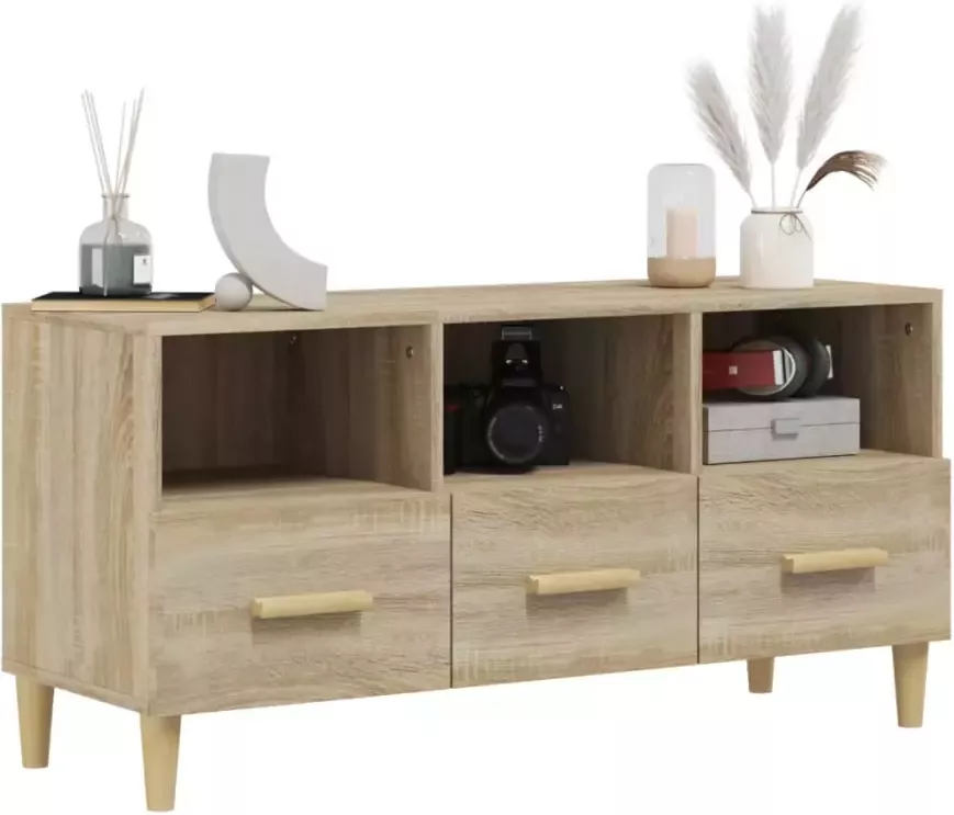 VidaXL -Tv-meubel-102x36x50-cm-bewerkt-hout-sonoma-eikenkleurig - Foto 2
