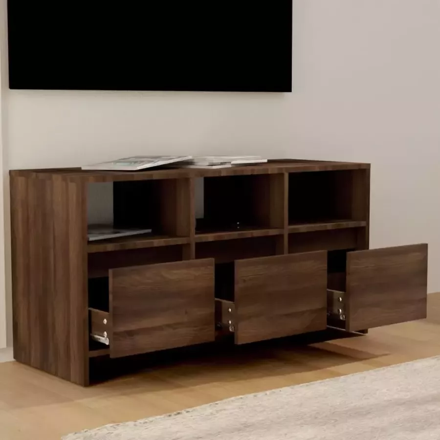 VidaXL -Tv-meubel-102x37 5x52 5-cm-bewerkt-hout-bruin-eikenkleur - Foto 3