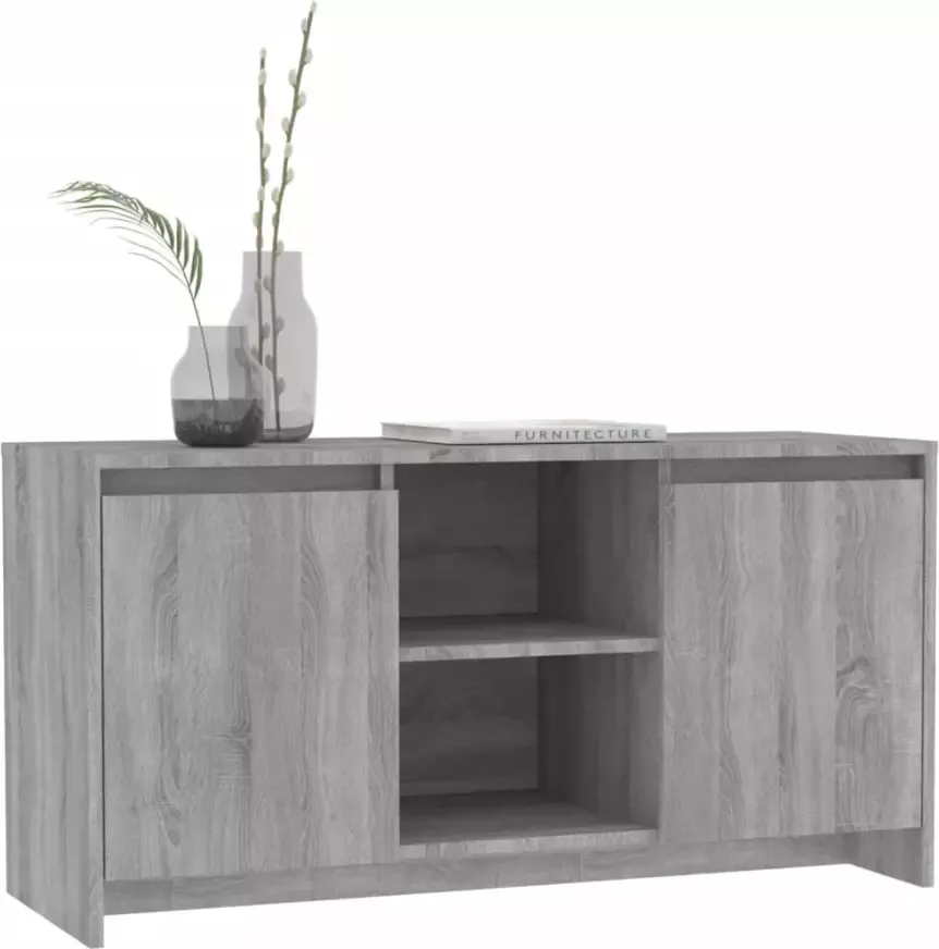 VidaXL -Tv-meubel-102x37 5x52 5-cm-bewerkt-hout-grijs-sonoma-eikenkleur - Foto 2