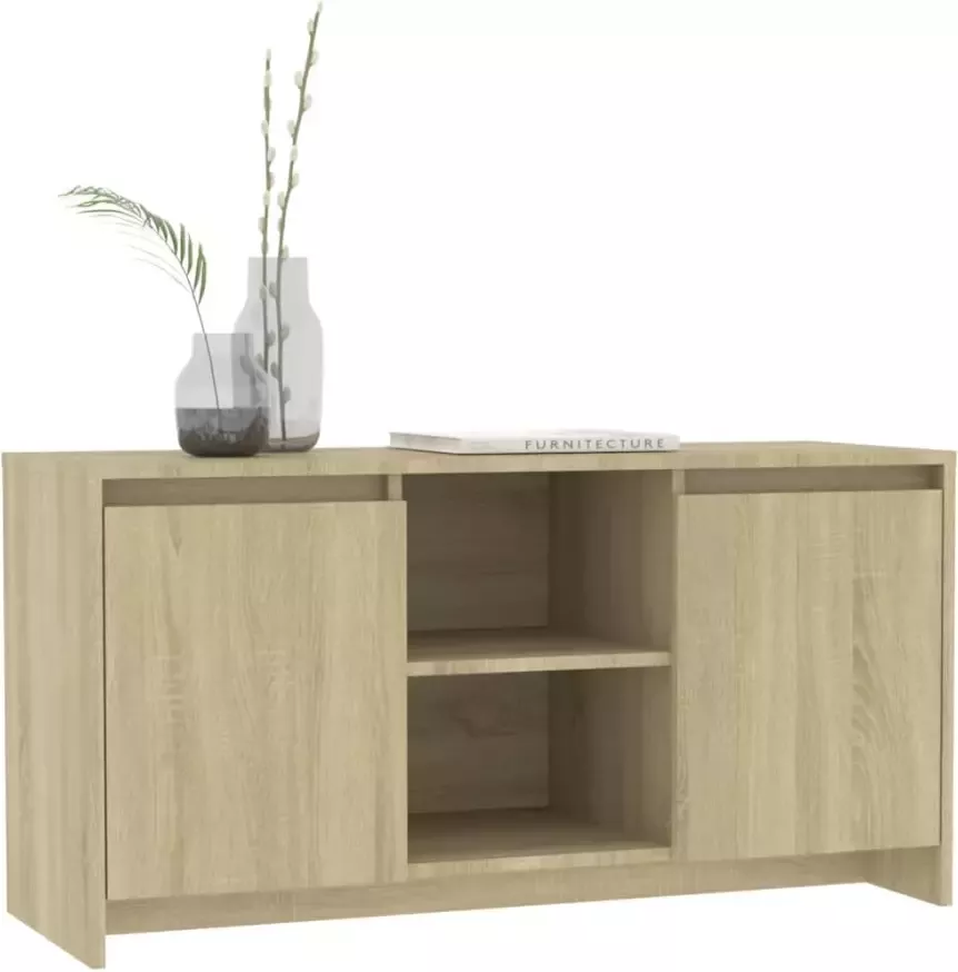 VidaXL -Tv-meubel-102x37 5x52 5-cm-bewerkt-hout-sonoma-eikenkleurig - Foto 3