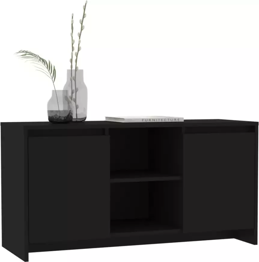 VidaXL -Tv-meubel-102x37 5x52 5-cm-bewerkt-hout-zwart - Foto 3
