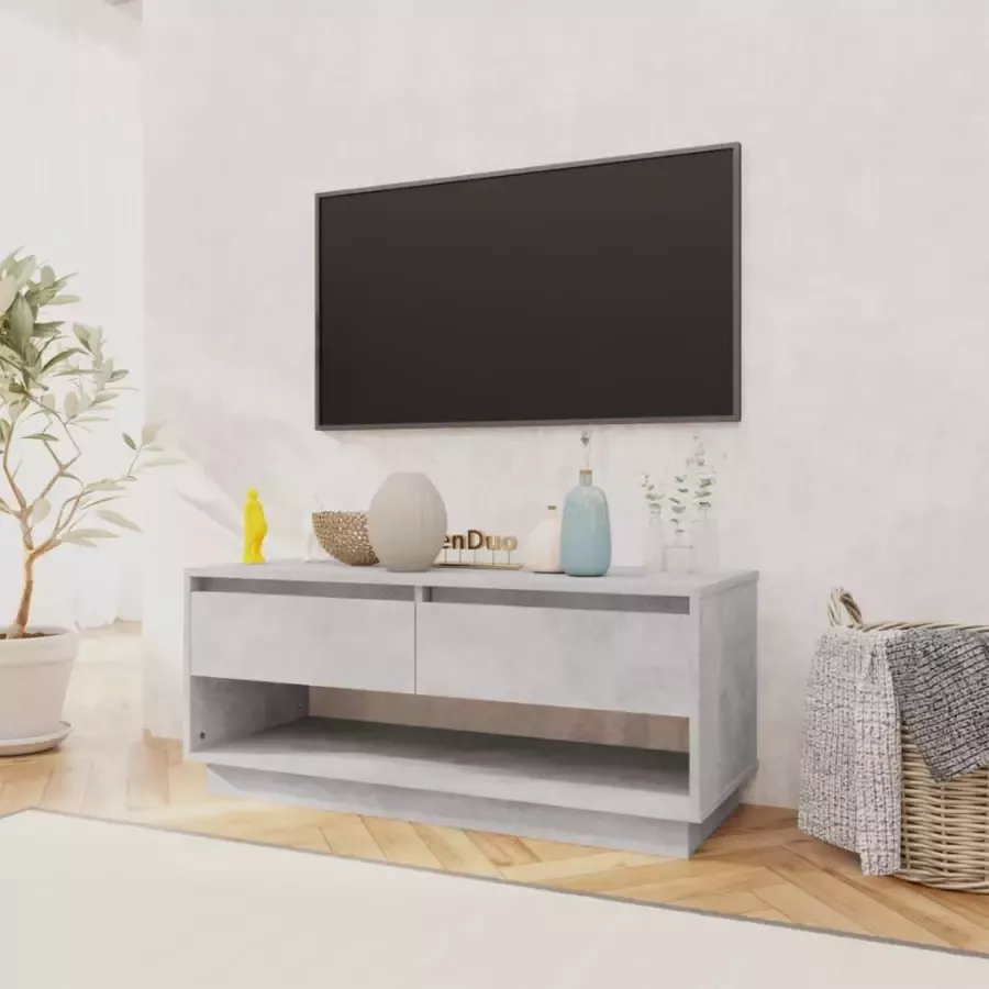 VidaXL -Tv-meubel-102x41x44-cm-bewerkt-hout-betongrijs - Foto 3